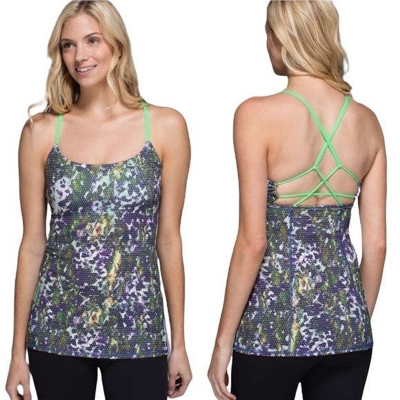 Lululemon Dancing Warrior Strappy Yoga Patterned Tank Top 8 - Picture 1 of 8